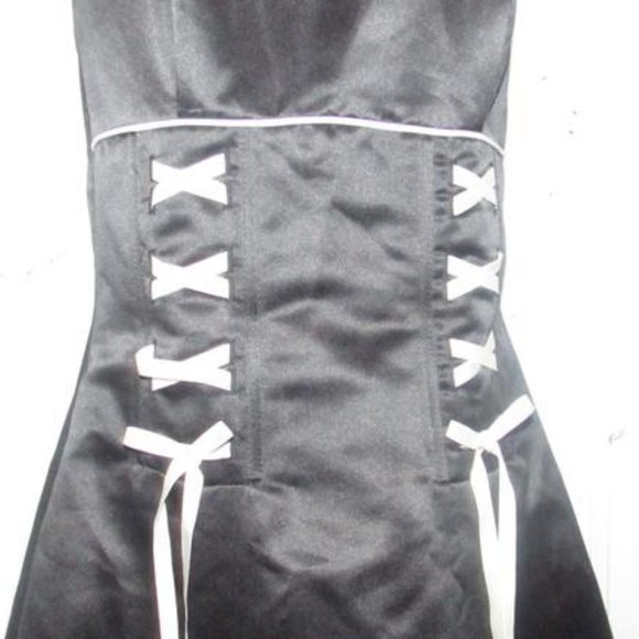 Jessica McClintock Black Silk Strapless Corset Mid - Picture 8 of 8